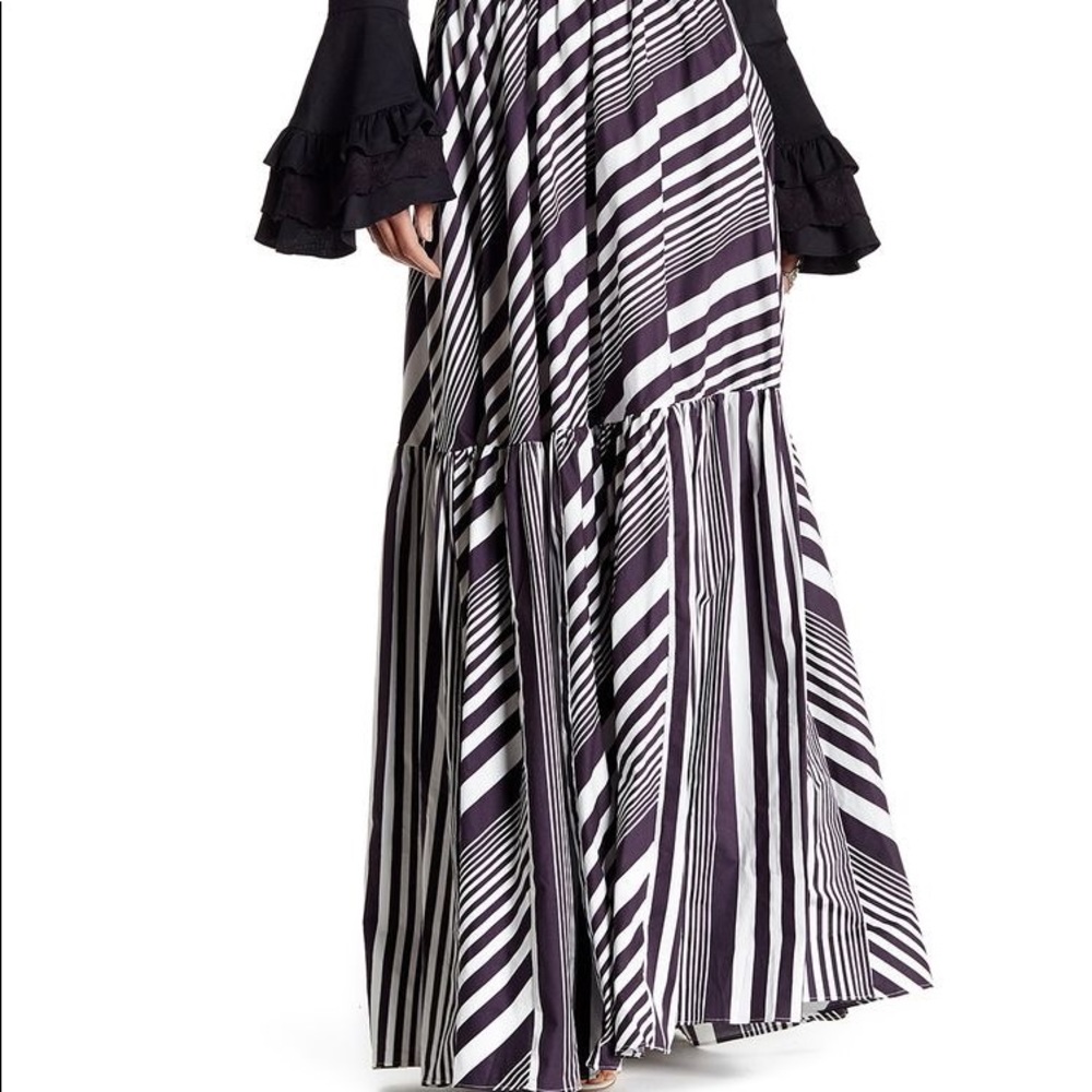 TOV zebra maxi skirt black white 40 S/M